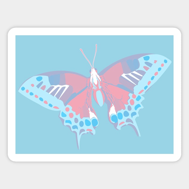 Trans Pride Butterfly Design Magnet by VernenInk